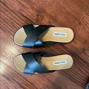Steve Madden Black Crisscross Sandals